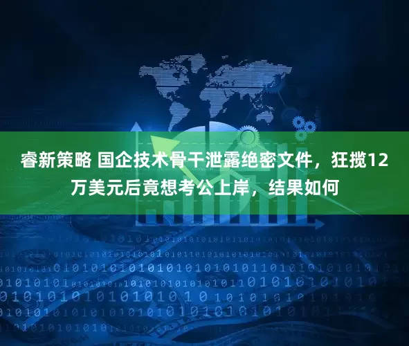 睿新策略 国企技术骨干泄露绝密文件，狂揽12万美元后竟想考公上岸，结果如何
